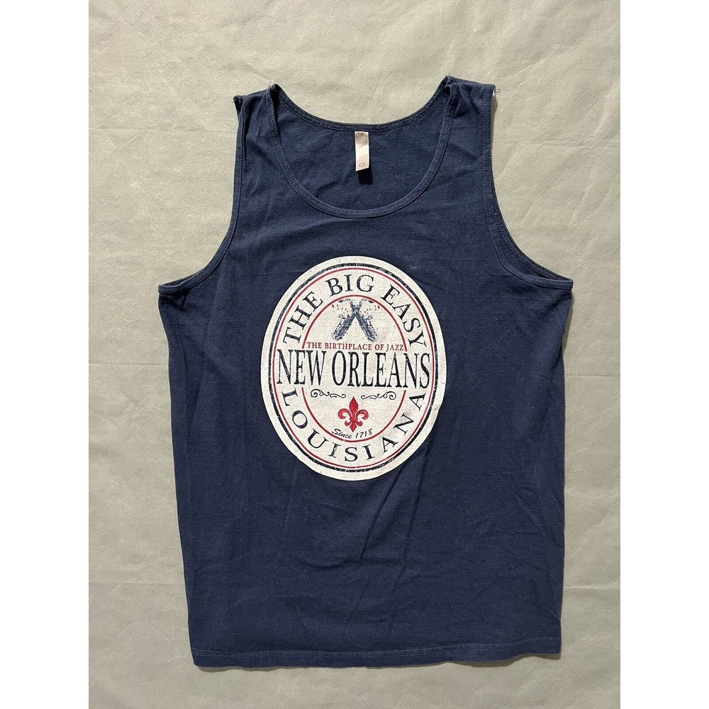 Classic Apparel Men's New Orleans Louisiana Jazz Style Tank Top Blue Size M